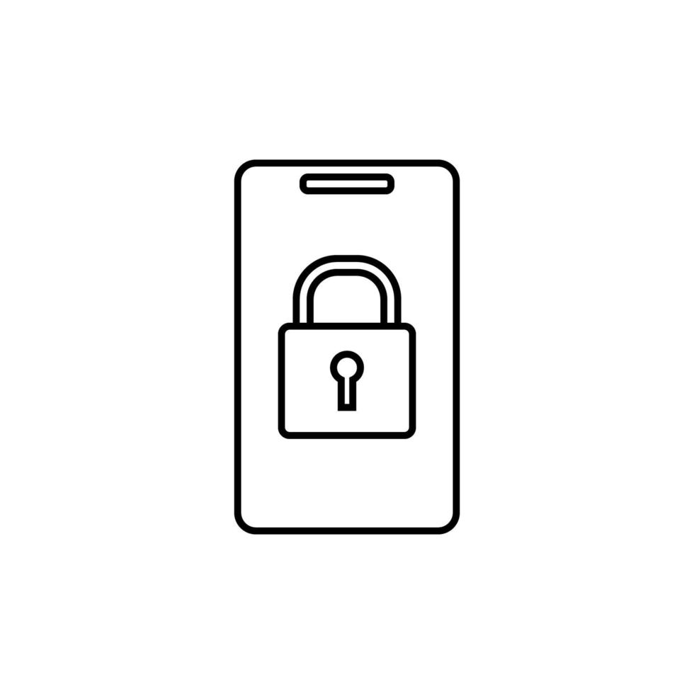 lock in a smart phone vector icon illustration