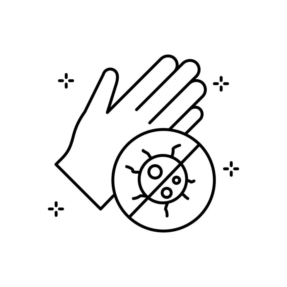 Hand, bacteria, ban vector icon illustration