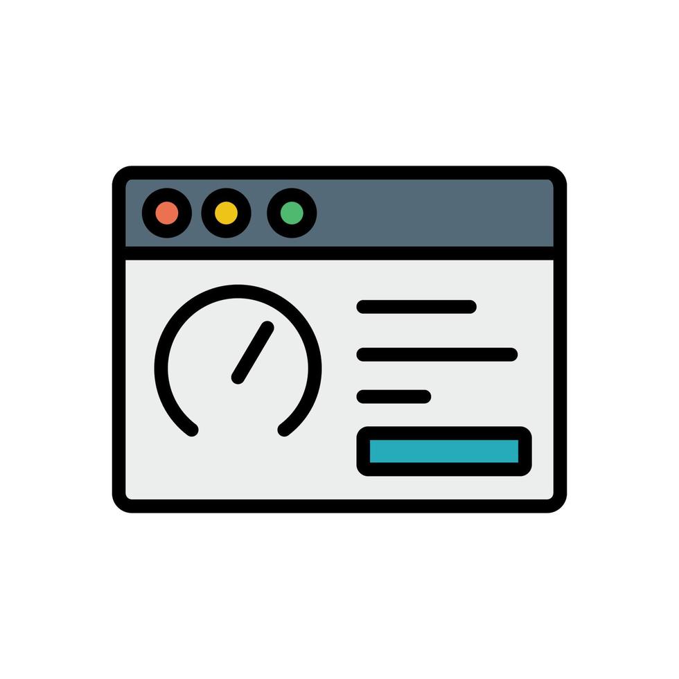 Browser, web site, speedometer vector icon illustration