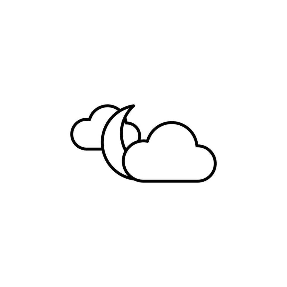 the moon behind the clouds vector icon illustration