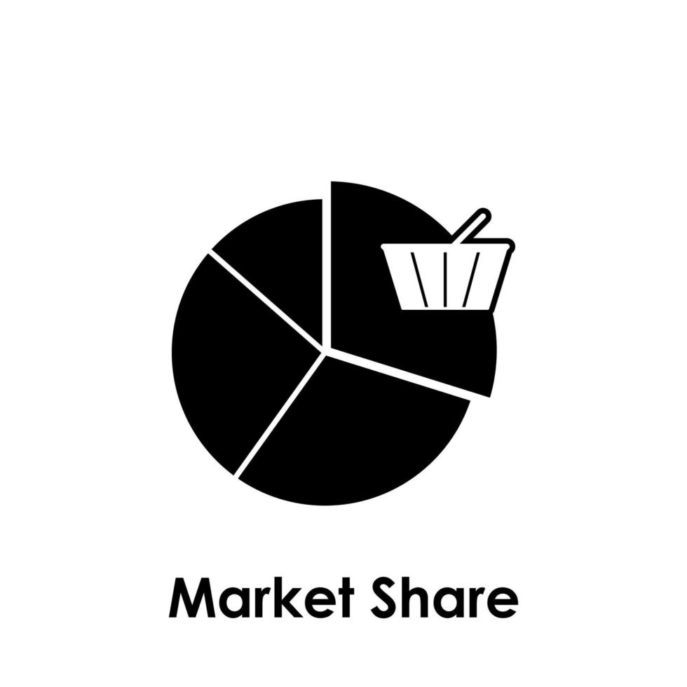 pie, basket, market share vector icon illustration