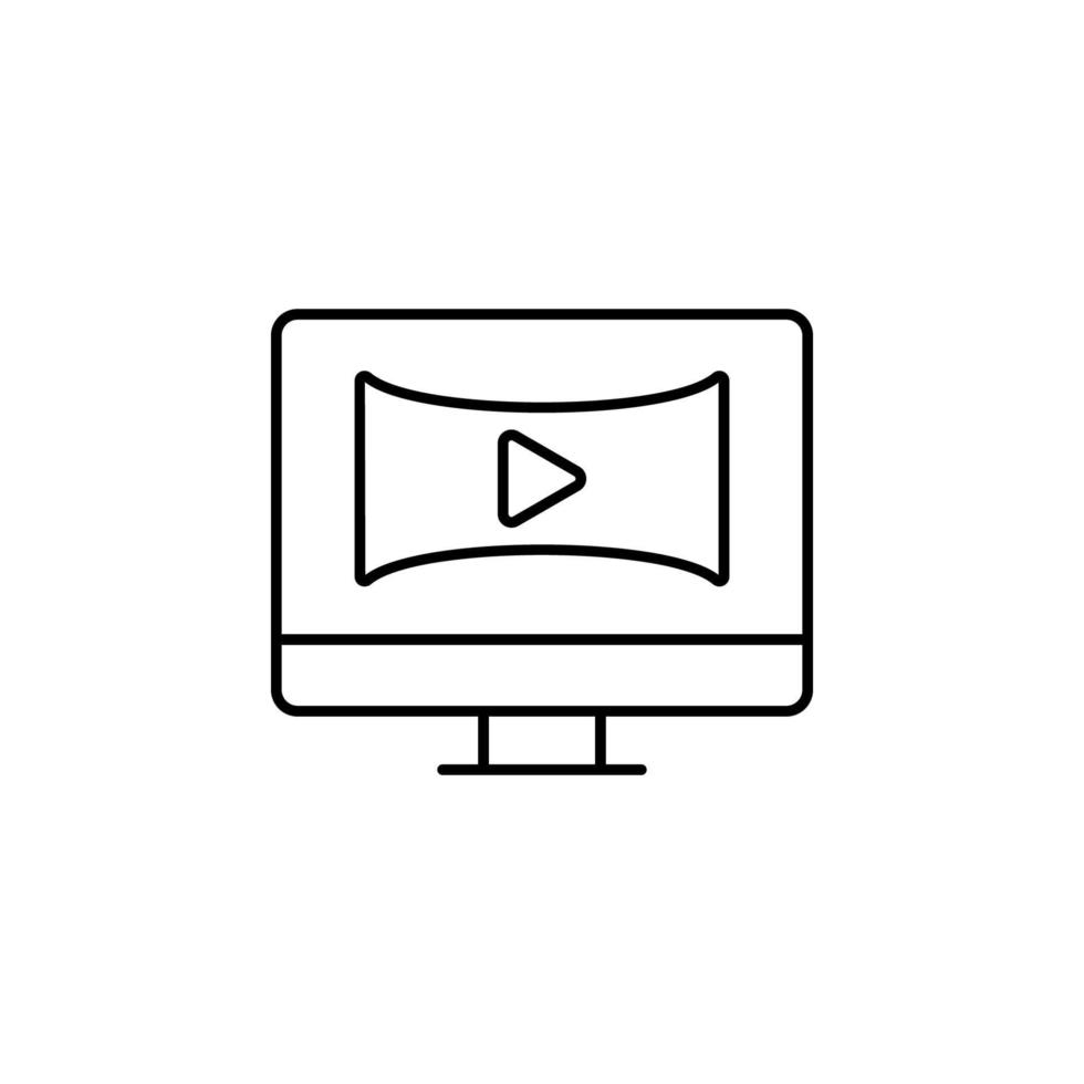 Monitor, panoramic, video vector icon illustration