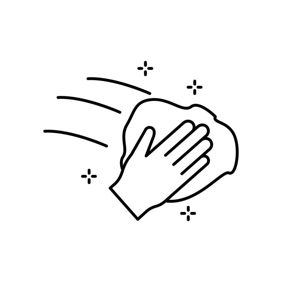 Hand, towel vector icon illustration