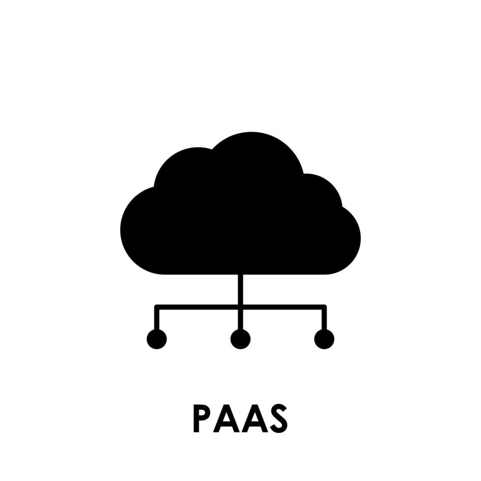 cloud, connection, PAAS vector icon illustration