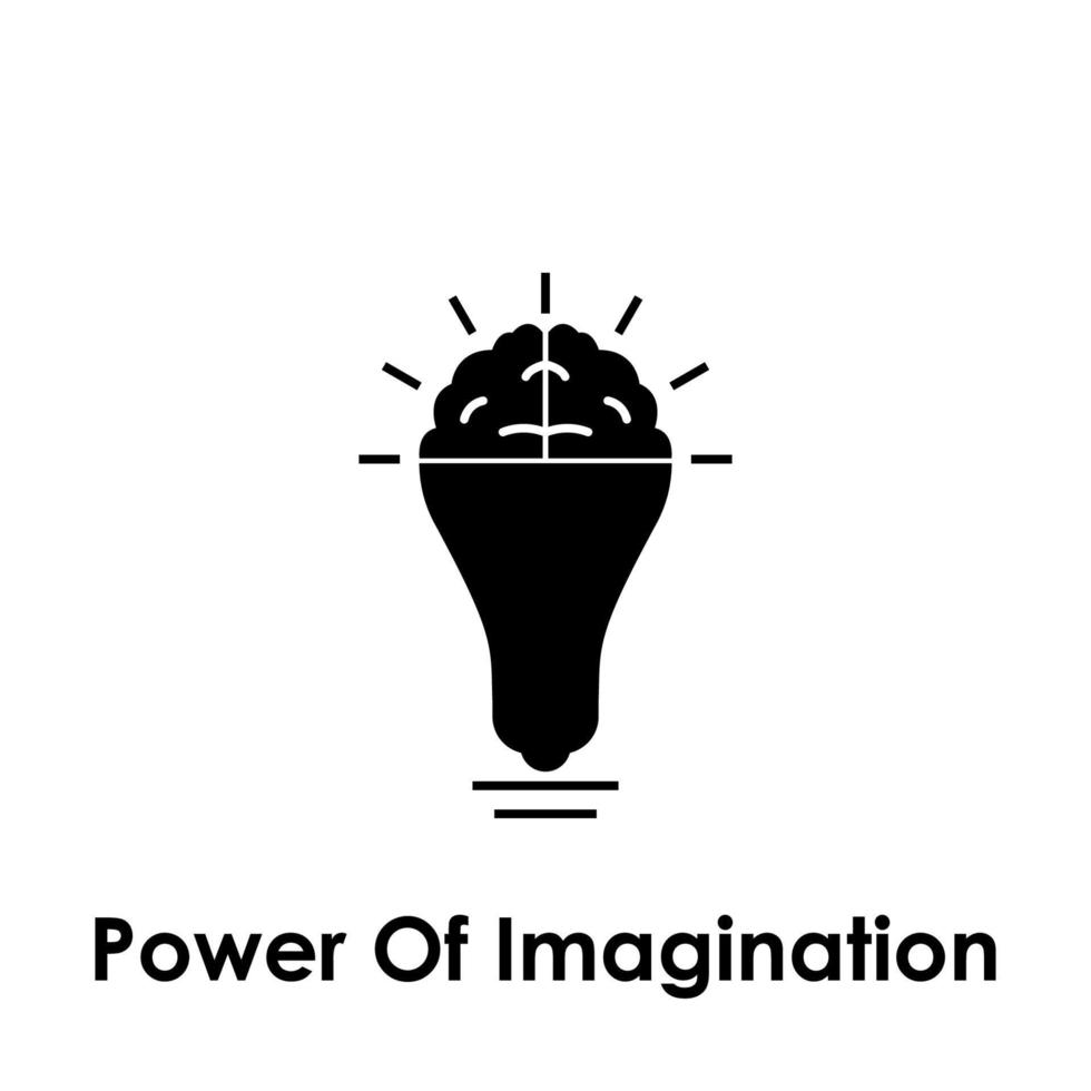 bulb, brain, power of imagination vector icon illustration