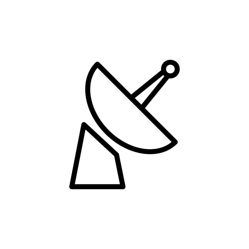 Ilustración de icono de vector de antena parabólica