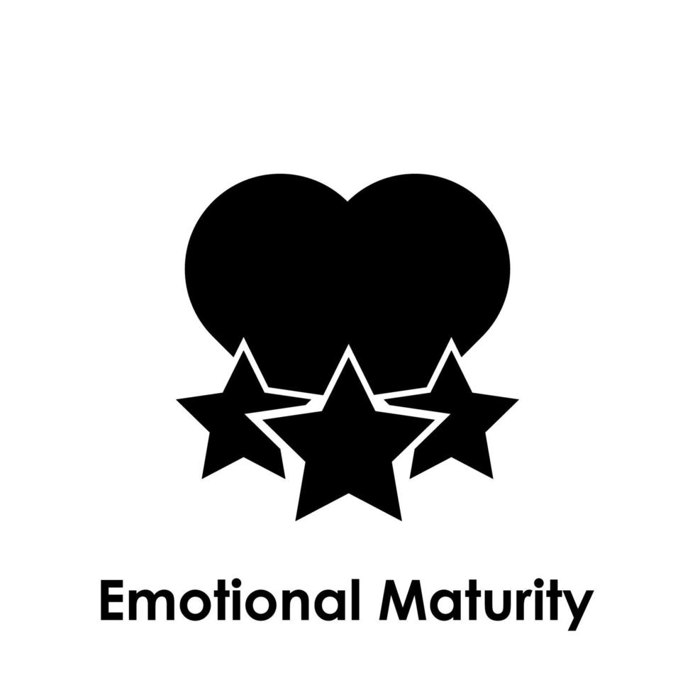 hear, stars, emotional maturity vector icon illustration