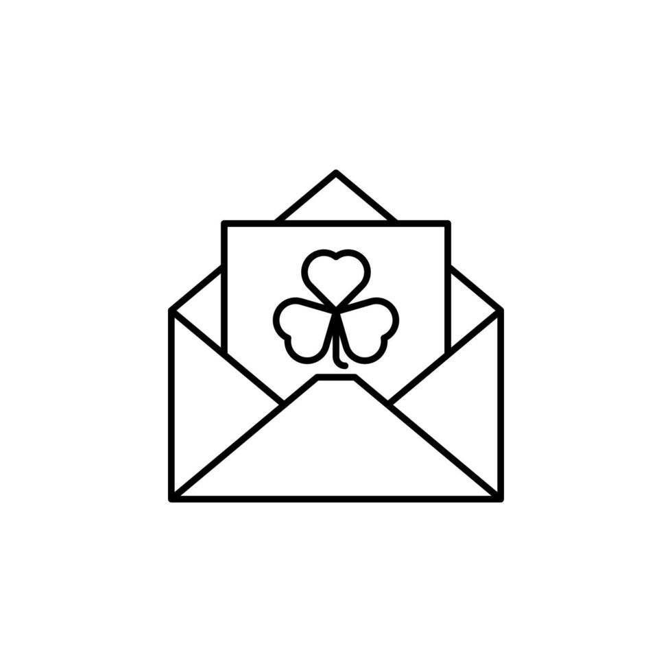 Patrick day, e-mail, envelope, greeting, invitation, message, letter vector icon illustration