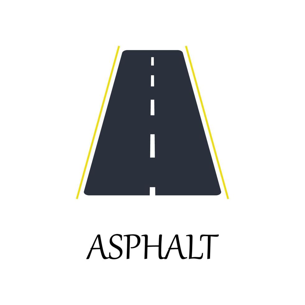 colored asphalt road vector icon illustration