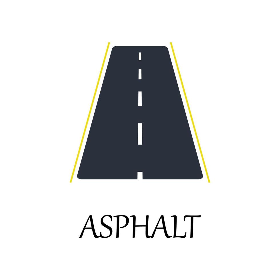 colored asphalt road vector icon illustration