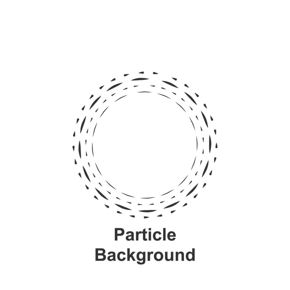 Particle round background, hand drawn in round vector icon illustration