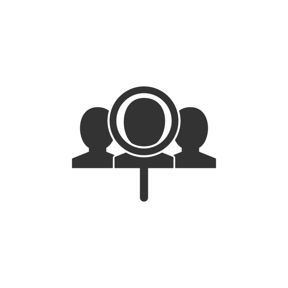 search team, magnifier, business vector icon illustration