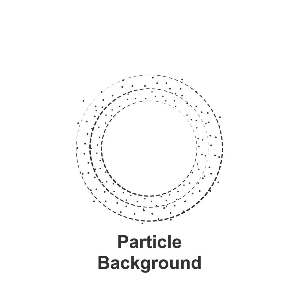 Particle round background, hand drawn in round vector icon illustration