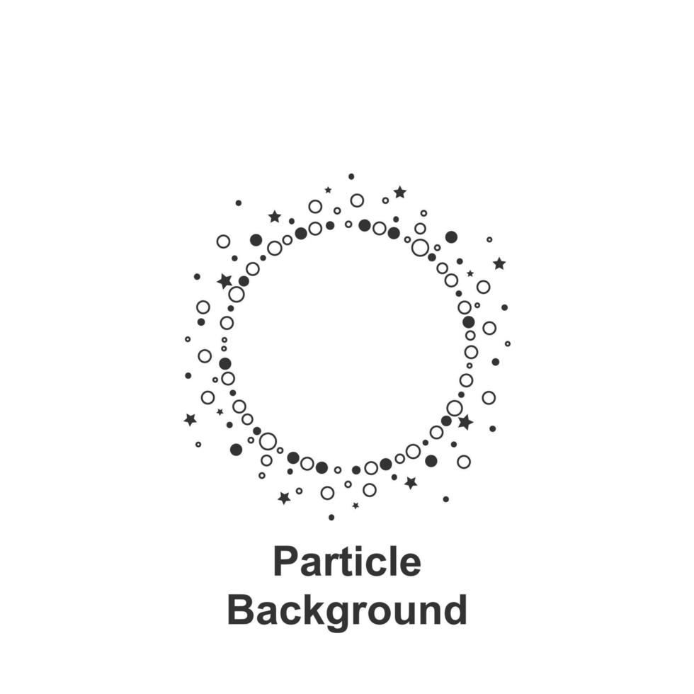 Particle round background, hand drawn in round vector icon illustration