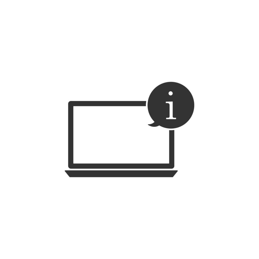 laptop, info, business vector icon illustration