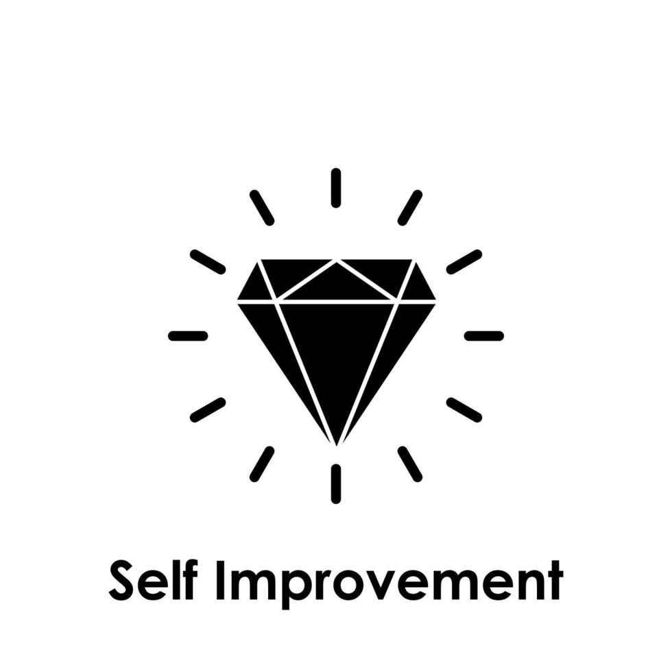 diamond, self improvement vector icon illustration