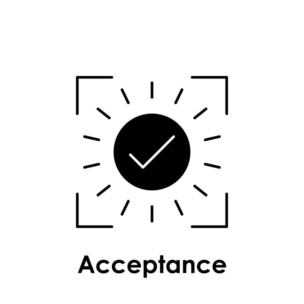 check, focus, acceptance vector icon illustration