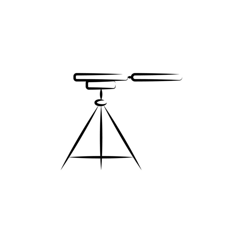 tripod for camera outine logo style vector icon illustration