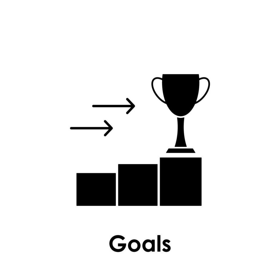 cup, stand, goals vector icon illustration