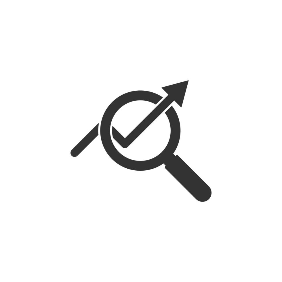 magnifier, arrow, up, business vector icon illustration