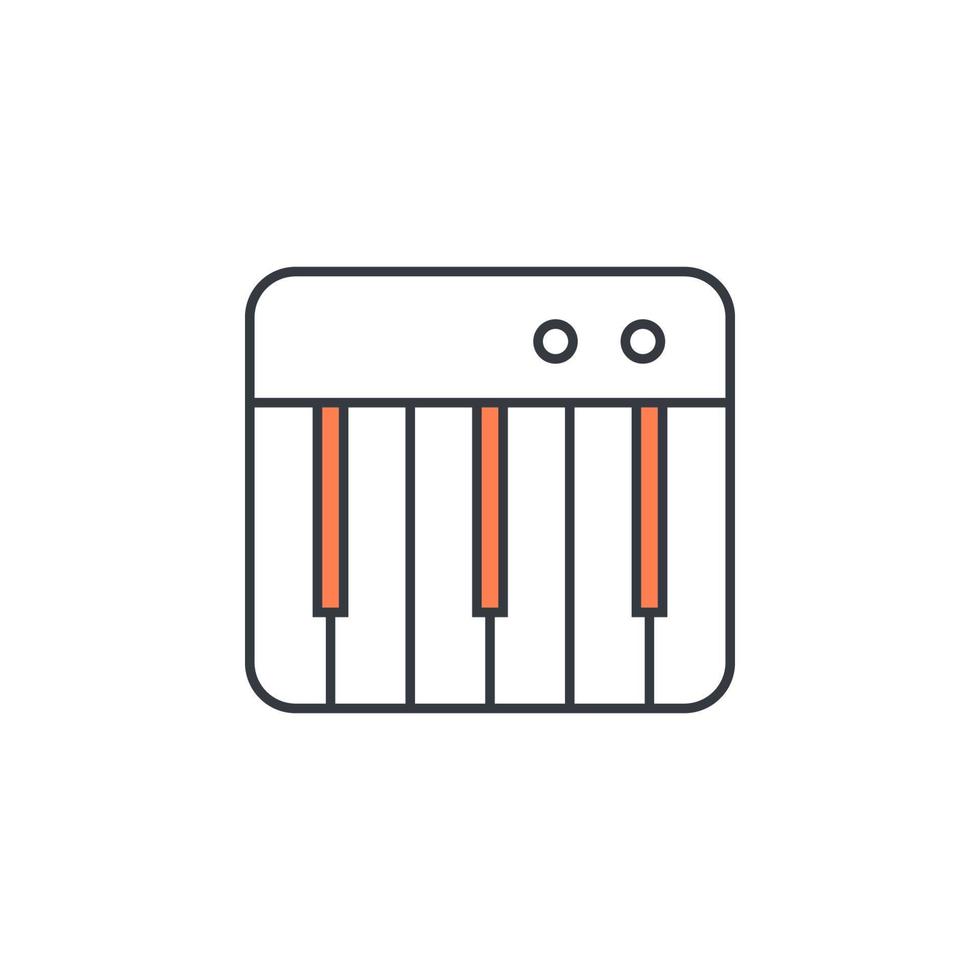 synthesizer key vector icon illustration