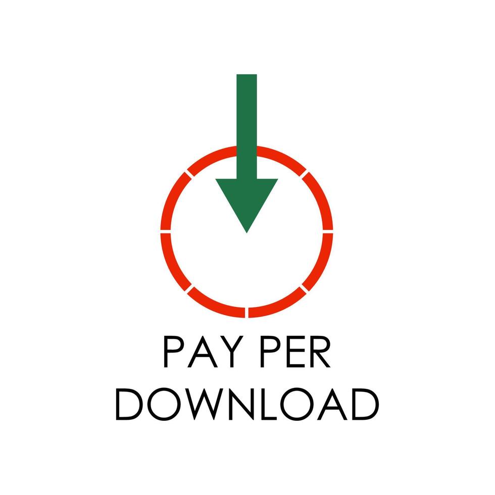 colored pay per download vector icon illustration