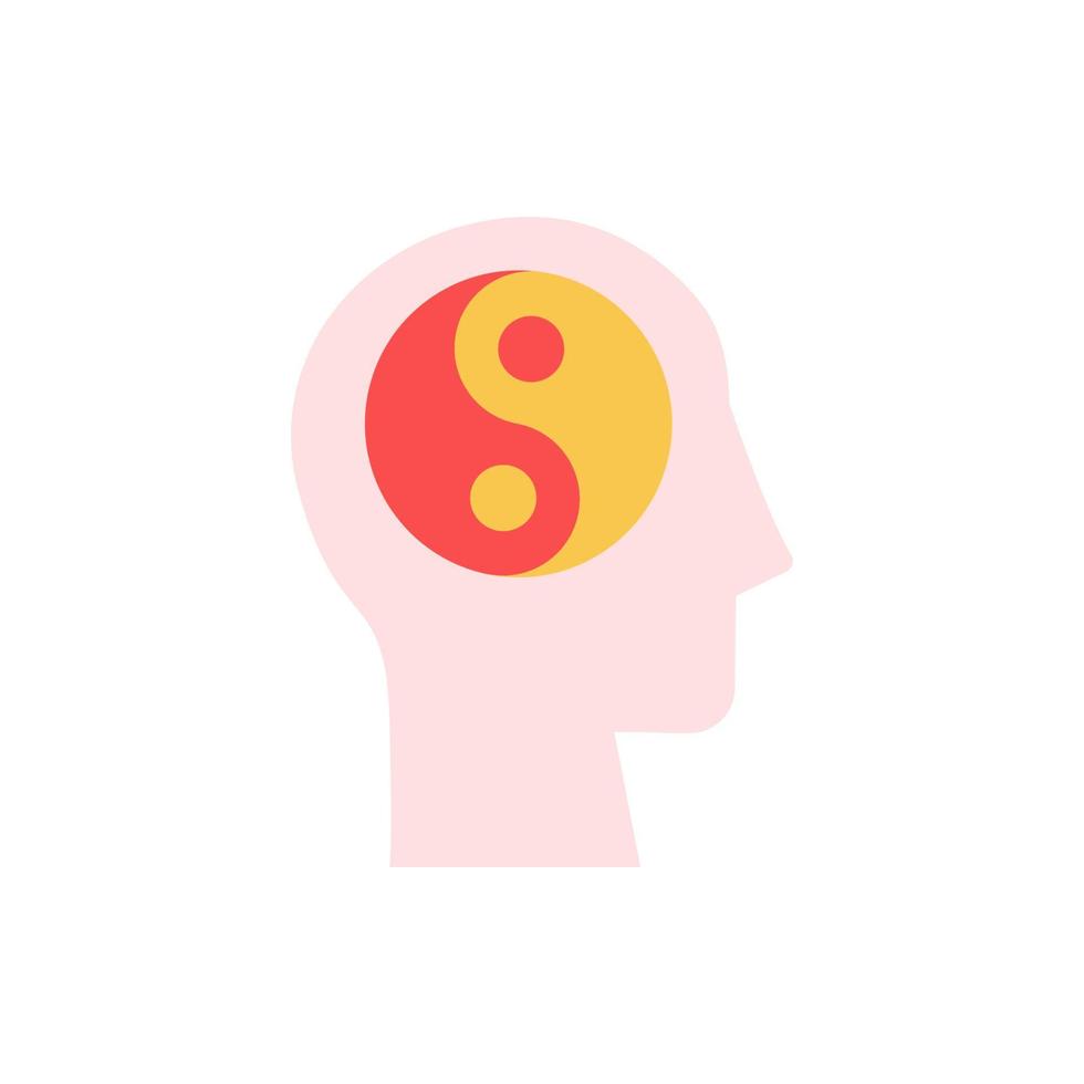 head yin yang vector icon illustration