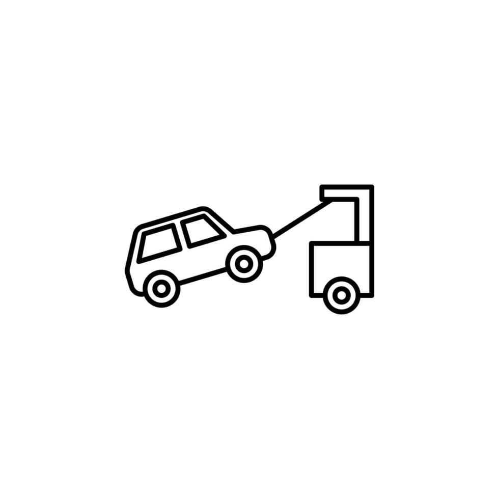 insurance, towed car, tow vector icon illustration