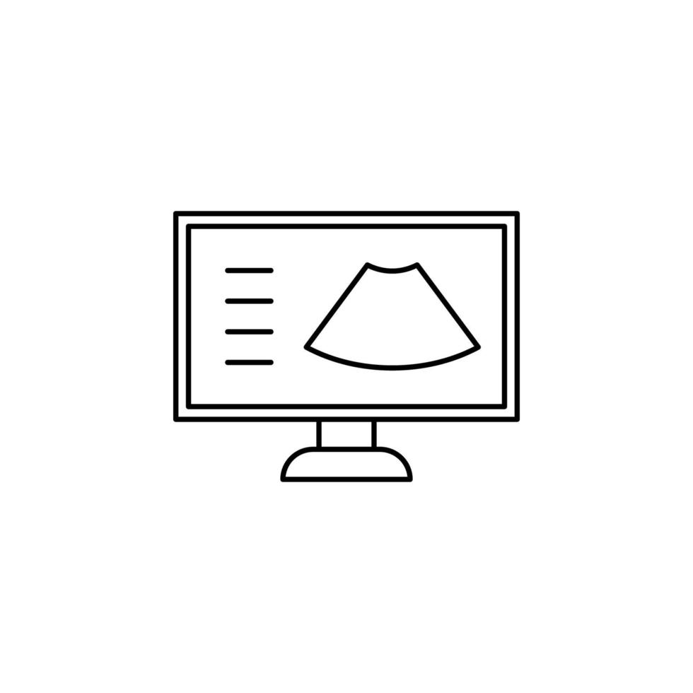 Ultrasound, monitor vector icon illustration