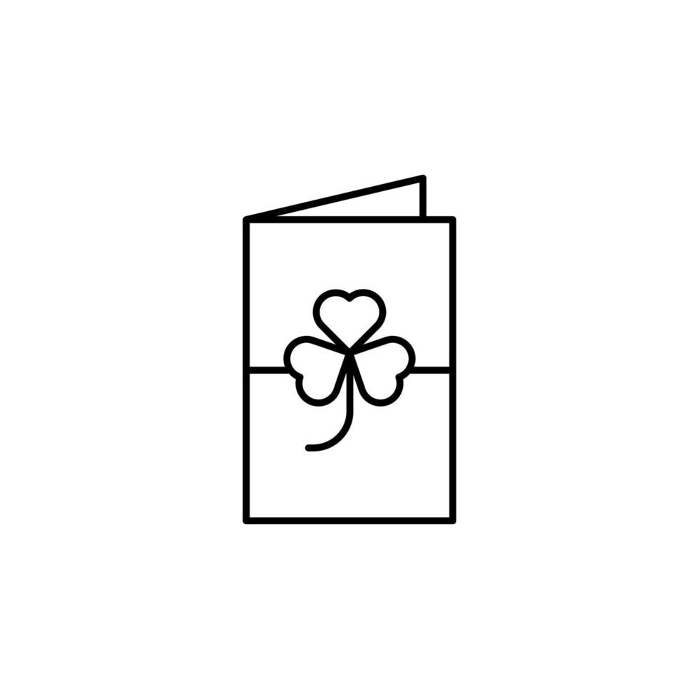 clover, greeting card, Ireland, saint Patrick vector icon illustration