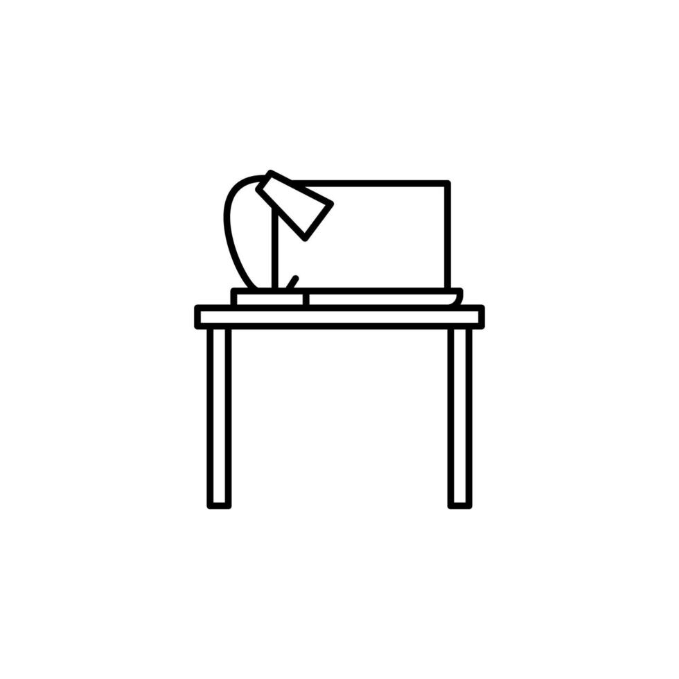 Workplace, work table vector icon illustration
