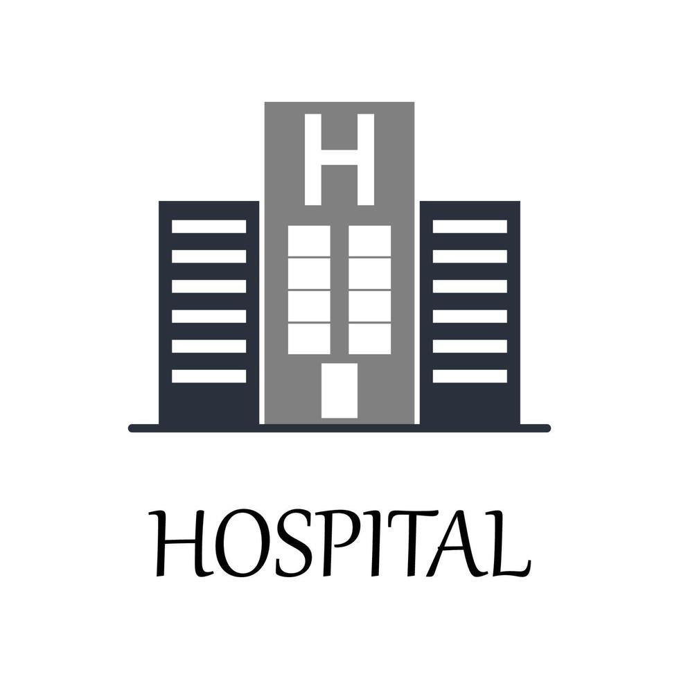 colored hospital building vector icon illustration