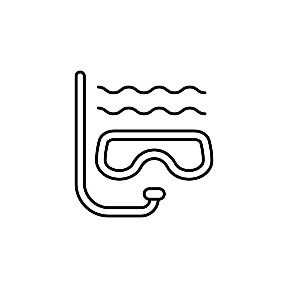 Snorkeling, glasses, travel vector icon illustration