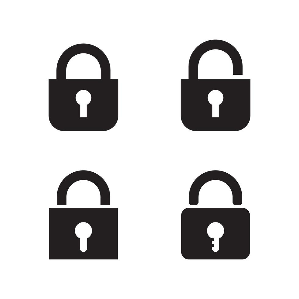 key and lock icon padlock logo and symbol vector design
