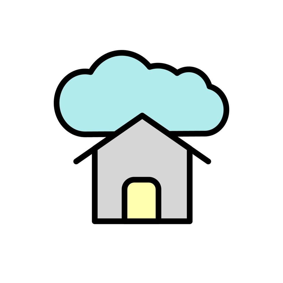 nube, casa vector icono ilustración