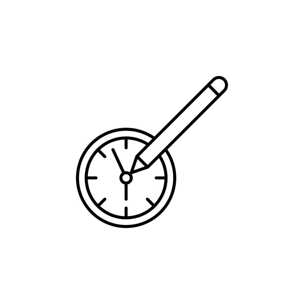 Time management, time, click, hour, pen vector icon illustration