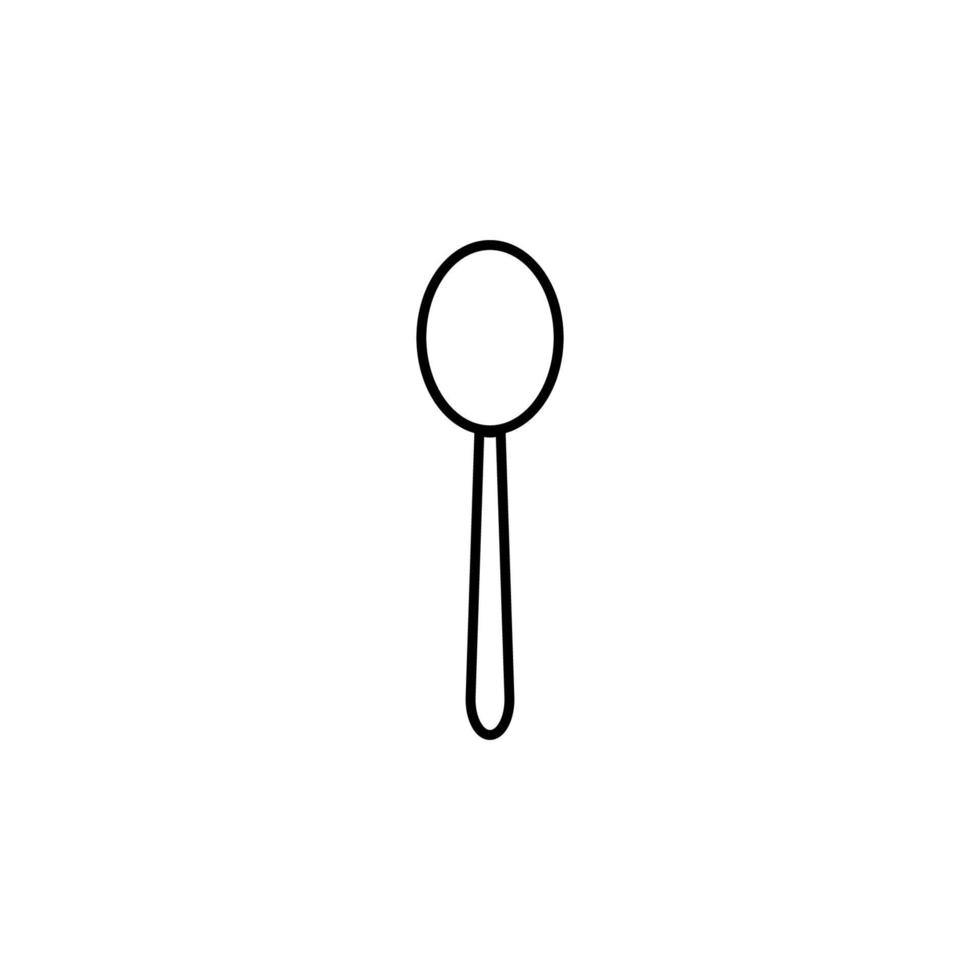 un cuchara sencillo línea vector icono ilustración