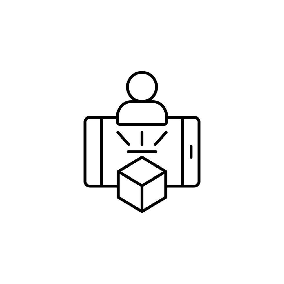 Augmented reality, hologram, mobile vector icon illustration