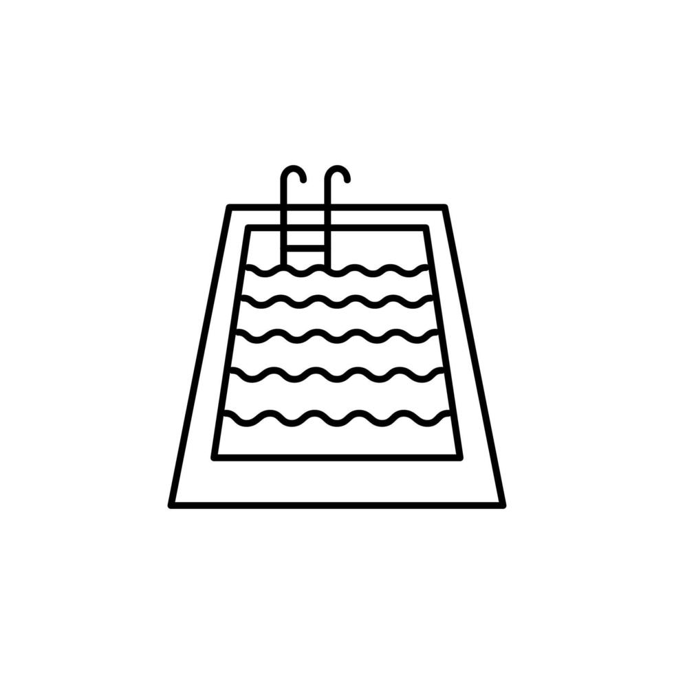 Swimming pool, travel vector icon illustration