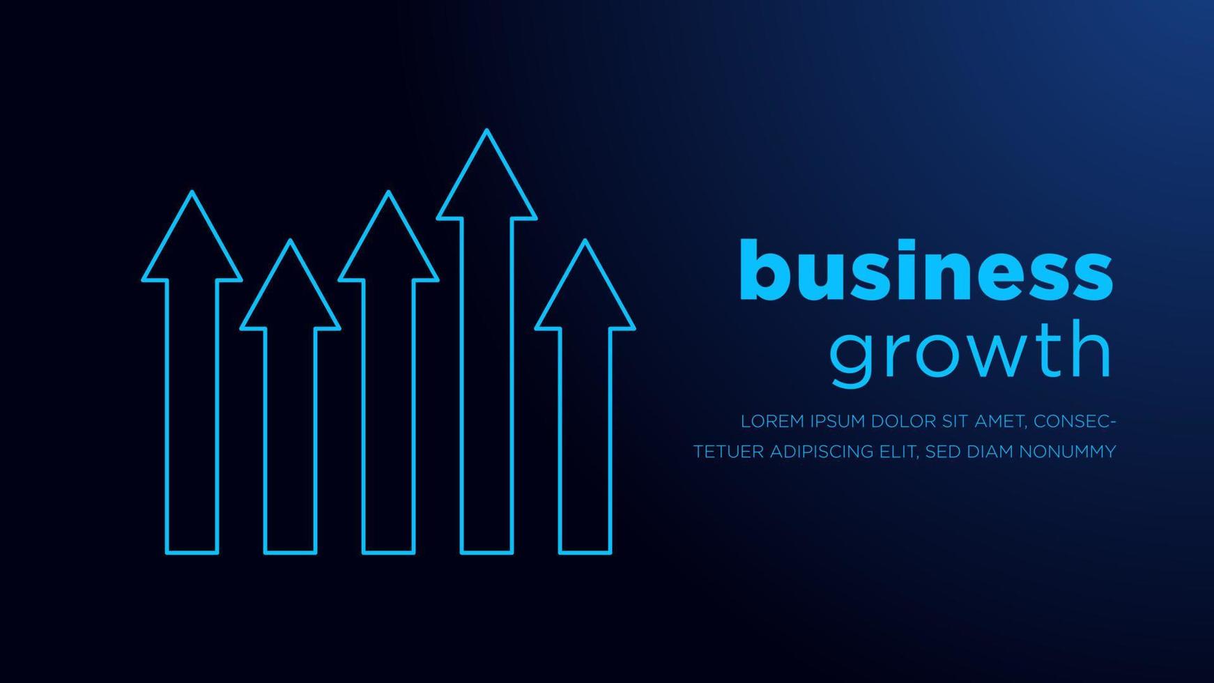 business arrow up technology growth dark blue background vector