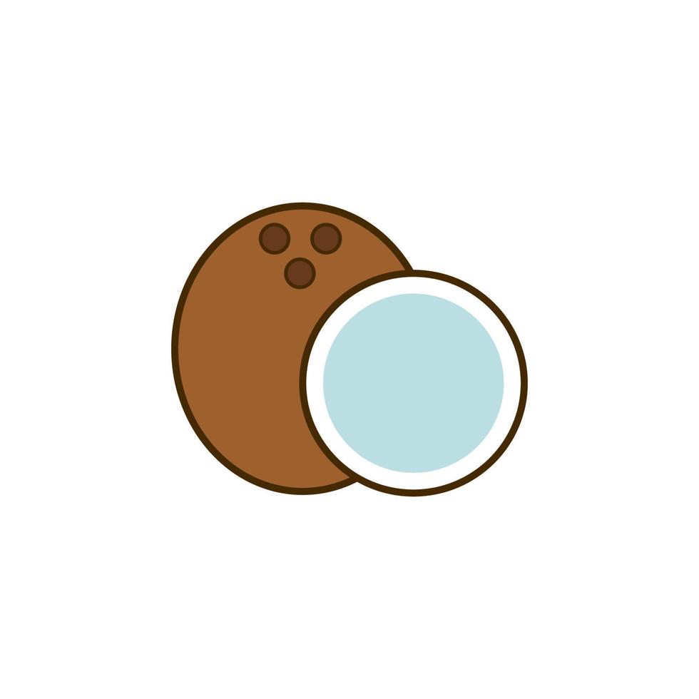 coconut colored vector icon illustration