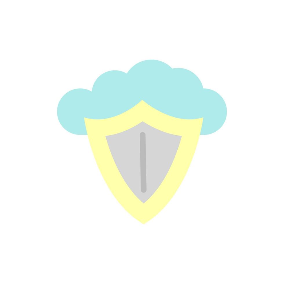 Cloud, shield vector icon illustration