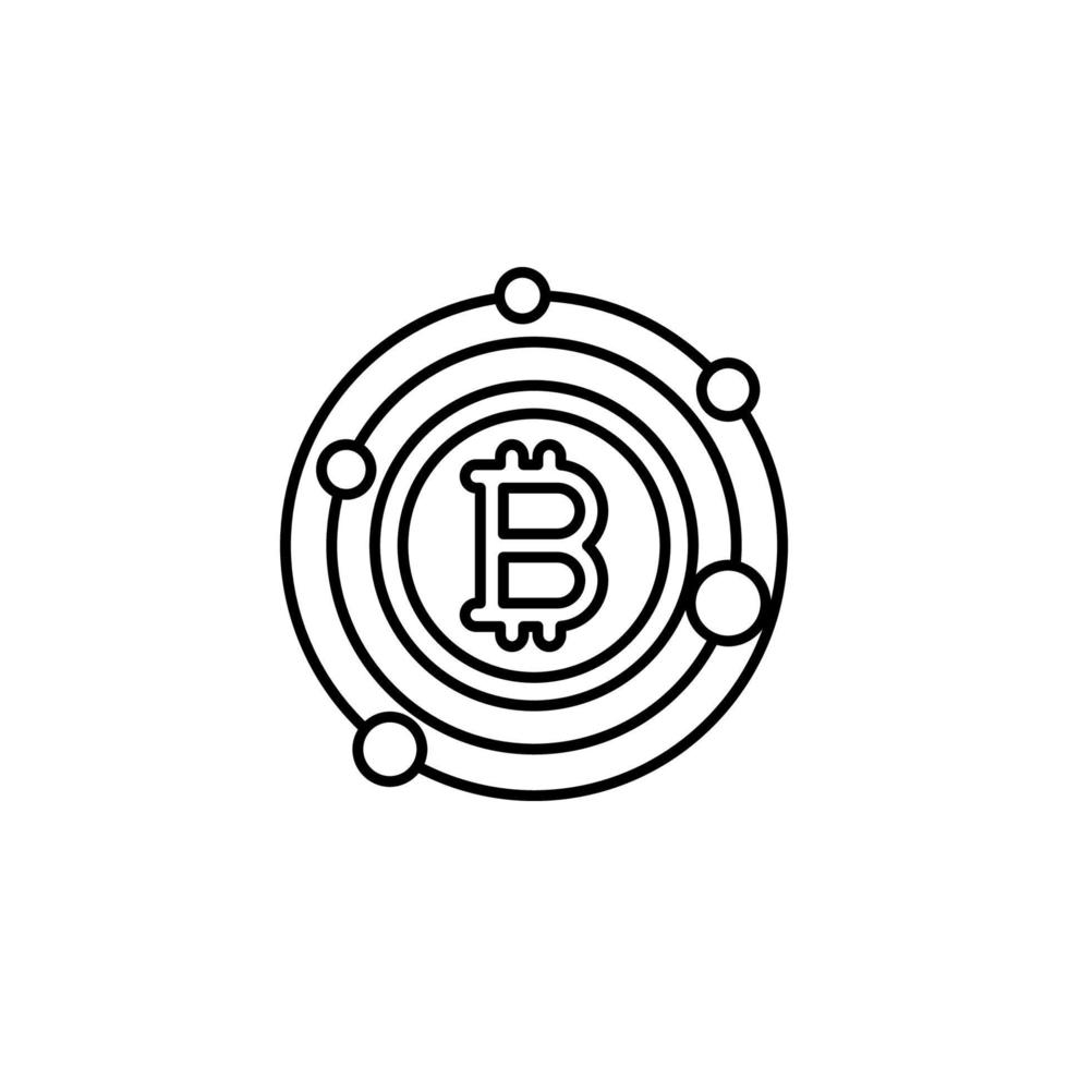 bitcoin, system vector icon illustration