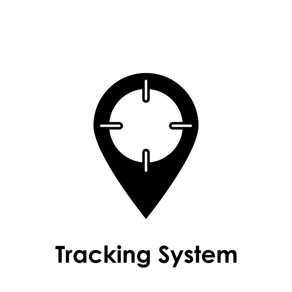 pin, target, tracking system vector icon illustration