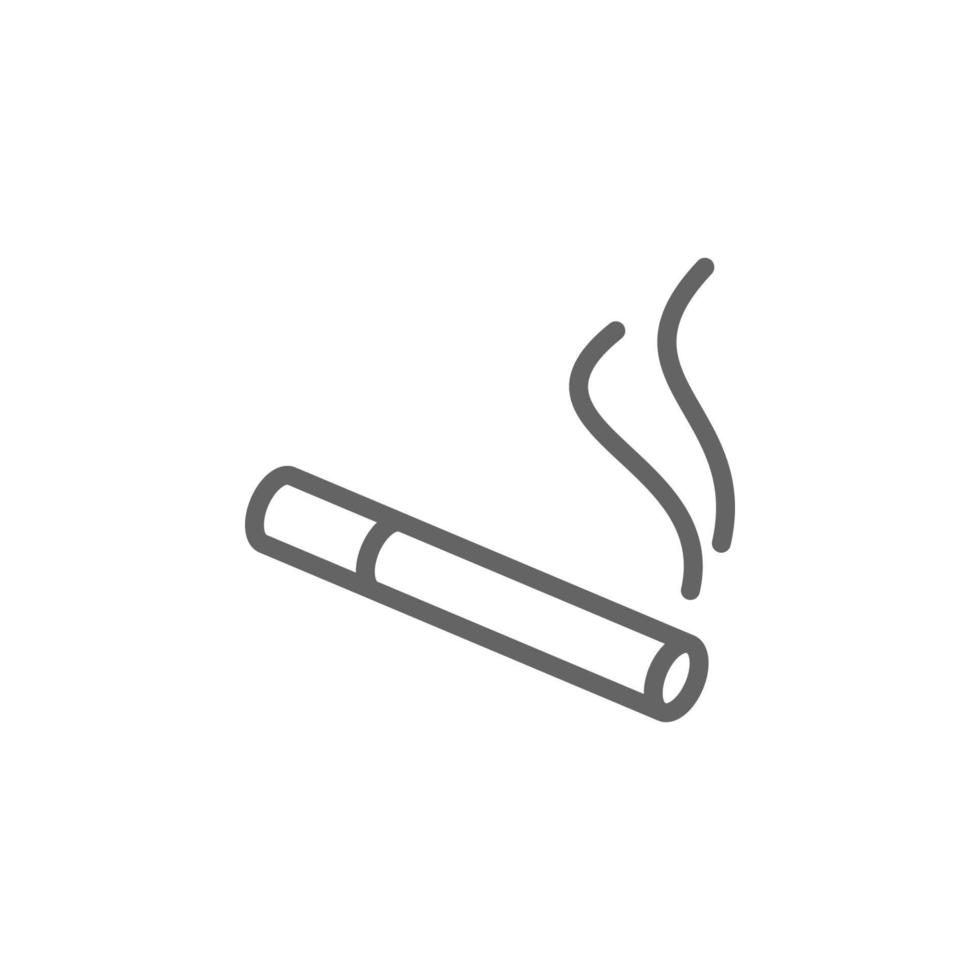 Cigarette, pollution, smoke line vector icon illustration