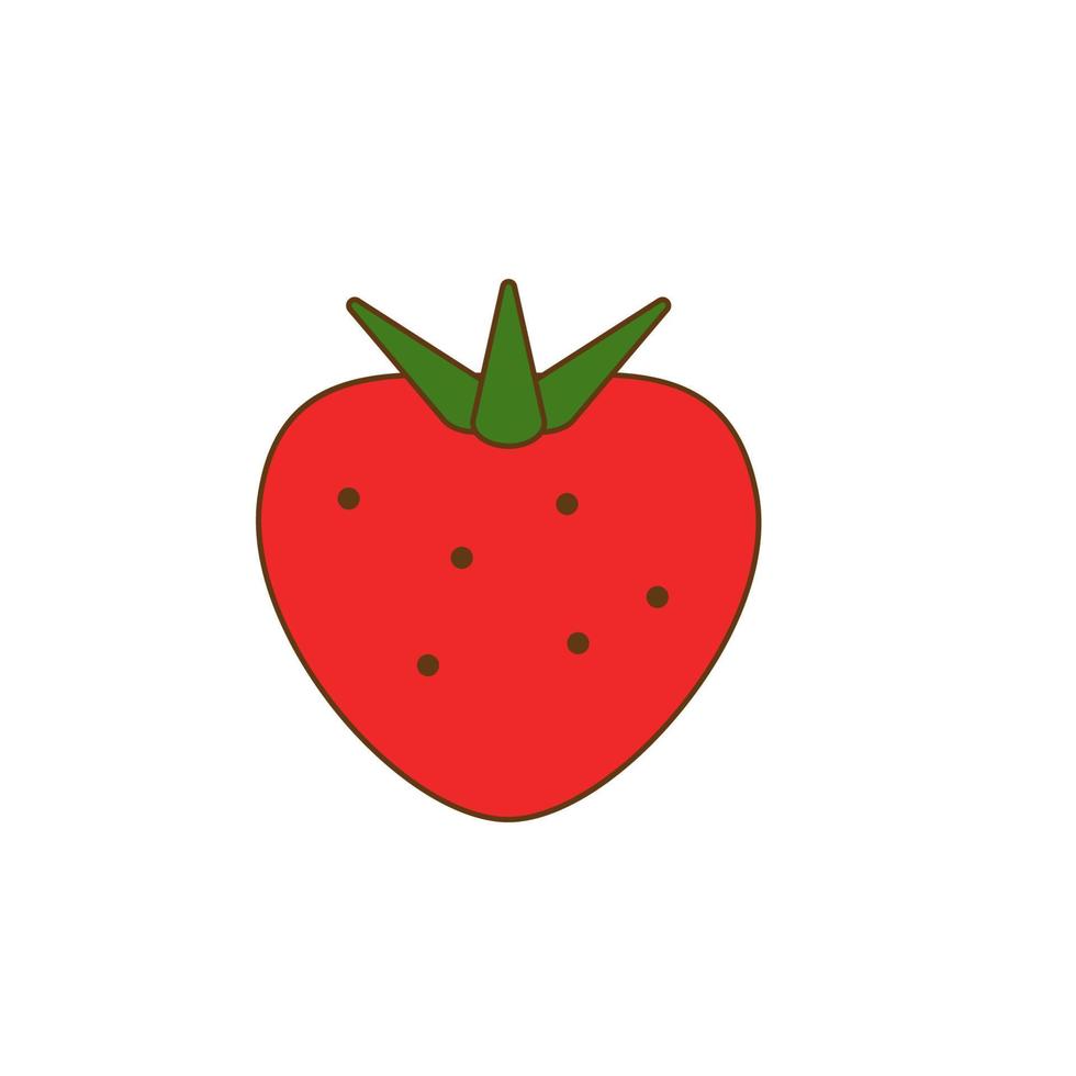 Strawberry colored vector icon illustration