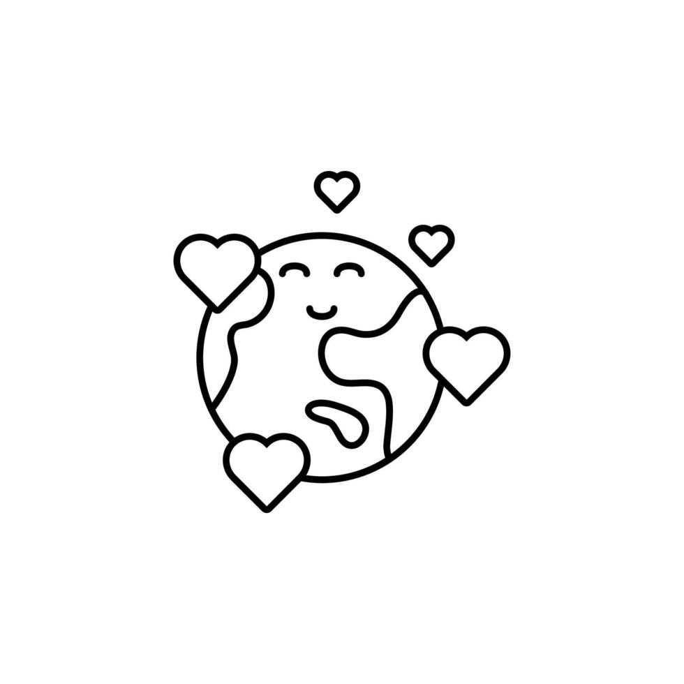 Earth love heart vector icon illustration 23039740 Vector Art at Vecteezy