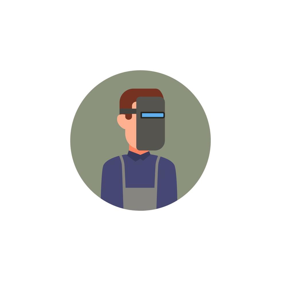colored avatar of welder vector icon illustration