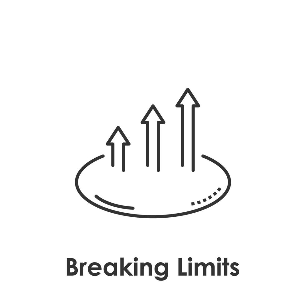 arrow, circle, breaking limits vector icon illustration