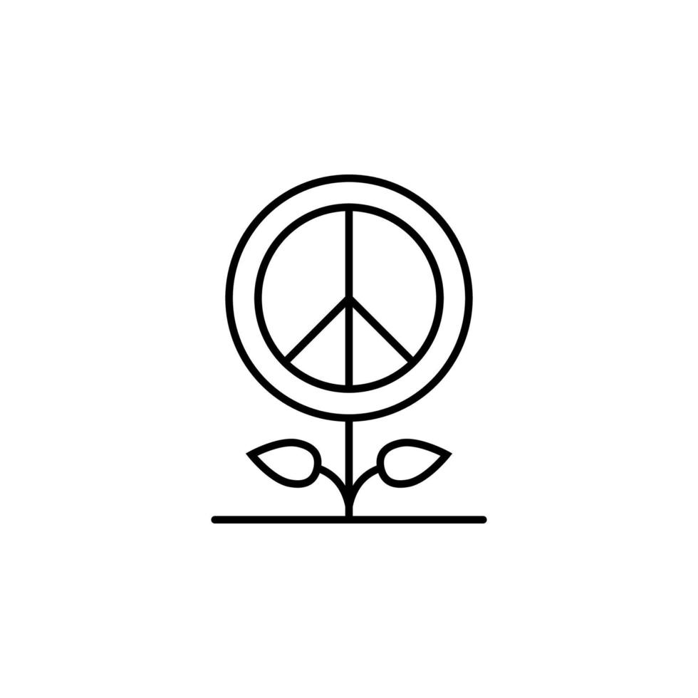 Plant peace symbol vector icon illustration